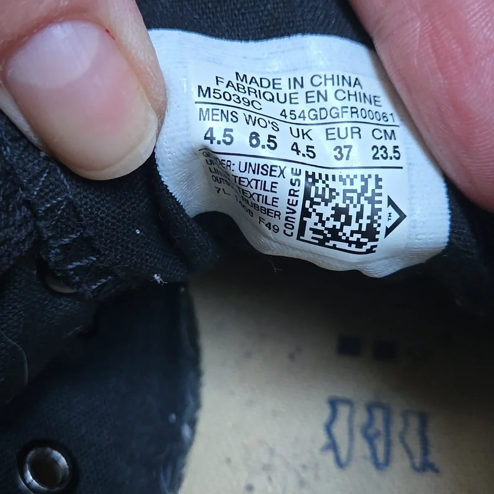 CONVERSE CTAS Black Low Top Sneakers Womens 6.5 Mens 4.5 - Picture 4 of 5